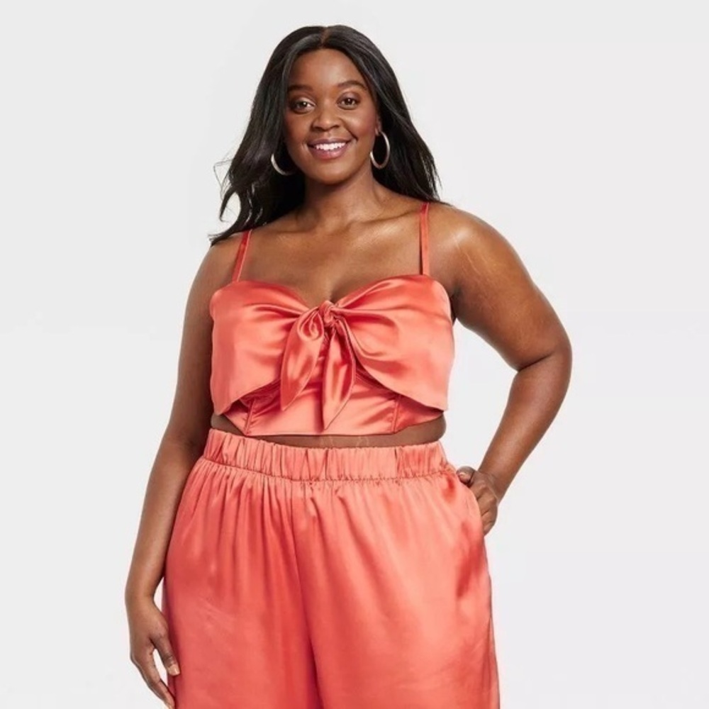 NWT Sammy B X Target Collab Orange Crop Top Underwire Bra Top Plus size 1X